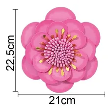 Painel 3d Floral Beg么nia Rosa C/ Metal- 1 Unidade M 21x22,5 Foto mini 4