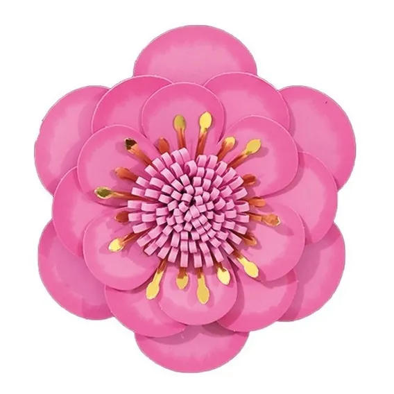 Painel 3d Floral Beg么nia Rosa C/ Metal- 1 Unidade M 21x22,5 Foto 1
