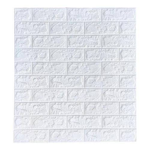 Painel 3d Tijolo Branco Auto Adesivo 70 X 77 Cm Foto 1