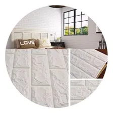 Painel 3d Tijolo Branco Auto Adesivo 77 X 68 ! Foto mini 1