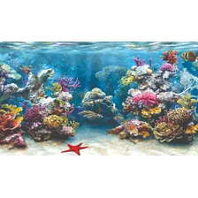 Painel Adesivo Decoração AquÔrio Fundo Mar Oceano Conchas Cor Colorido Foto mini 1
