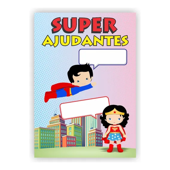 Painel Banner Escolar Super Ajudantes - 85x60cm Foto 1