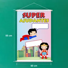 Painel Banner Escolar Super Ajudantes - 85x60cm Foto mini 2
