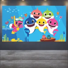Painel Banner Festa Baby Shark 2x2 M Foto mini 1