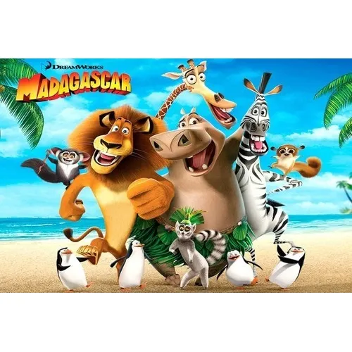 Painel Banner Festa Madagascar 1,5x1 M Foto 1