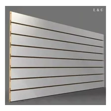 Painel Canaletado Branco Mdf 1,22 X 244 Organizador Em Mdf Foto mini  2