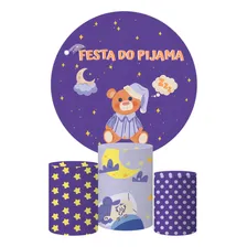 Painel De Festa 3dtec. + Trio Capa Cilindro Festa Do Pijama Foto mini 1