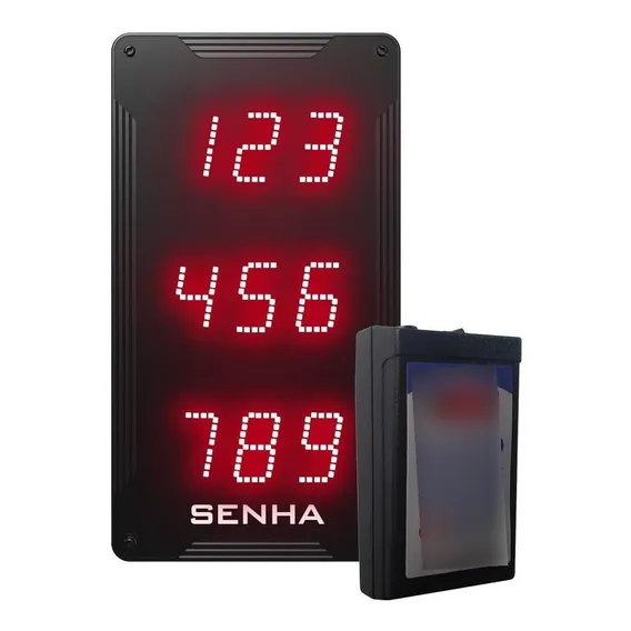 Painel De Senha 3 Linhas Com Dígitos De 5 Cm + Teclado Foto 1