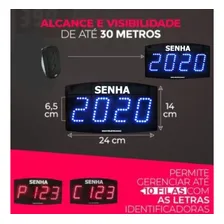 Painel De Senha Atendimento Sequencial Com Controle - Azul Foto mini 3