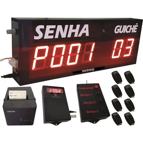 Painel De Senha Guiche Impressora Controle Preferencial Norm Cor Vermelho Foto 1