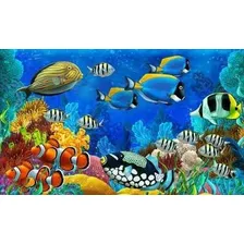 Painel Decorativo Festa Infantil 4,0 Por 3,0 Fundo Do Mar Cor FM 24 Foto  mini 1