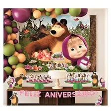 Painel Decorativo Festa Masha E O Urso Tnt 1,40 Cm Foto  mini 1