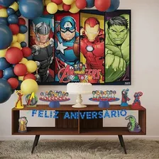 Painel Decorativo Festa Vingadores Tnt 1,40 Cm Foto mini  3