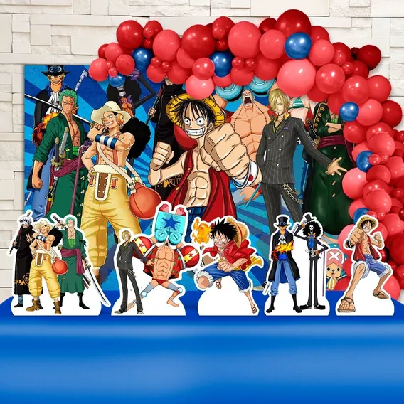 Painel + Displays Decoração Festa Infantil One Piece Foto 1