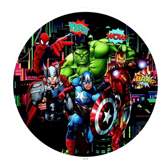 Painel Festa Redondo 3d Vingadores Avengers 1,50m Foto 1