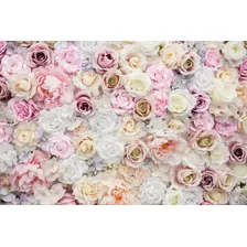 Painel Festa Tecido Sublimação 3x2 Flores Rosas Foto mini 1