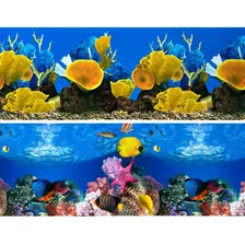 Painel Fundo Aquario 1,6m X 60cm Enfeite Ornamento Decoração Cor Decorativo Mar Coral Foto  mini 1