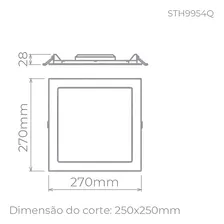 Painel Led Embutir 24w Stella 27cm Slim Plafon Sth8954q Cor Branco Frio 6500k Voltagem 110v/220v Foto mini 3
