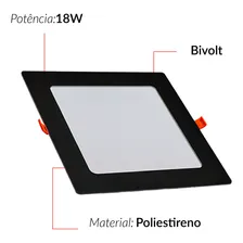 Painel Led Embutir Pop Quadrado 3000k 18w Pf - Avant Foto mini  3
