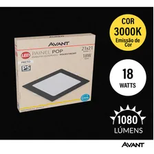 Painel Led Embutir Pop Quadrado 3000k Bivolt 18w Pf - Avant 110V/220V Foto mini 2