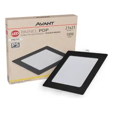 Painel Led Embutir Pop Quadrado 3000k Bivolt 18w Pf - Avant 110V/220V Foto mini 1