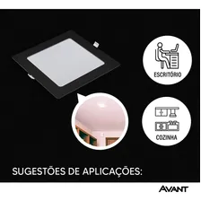 Painel Led Embutir Pop Quadrado 3000k Bivolt 18w Pf - Avant 110V/220V Foto mini 3