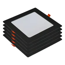 Painel Led Pop Quadrado Embutir Avant 18w 3000k Preto 5 Und Foto mini 1