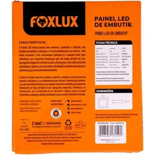 Painel Led Quadrado Embutir 18w 3000k 127/220V Foxlux Foto mini 4