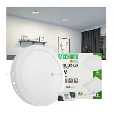 Painel Led Taschibra Lux 12w Redondo Sobrepor Plafon Cor LUZ NEUTRA 4000K Foto  mini 1