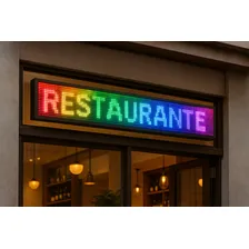Painel Letreiro Led Rgb 130x20cm Wifi Via App A Prova D Agua Foto mini  2