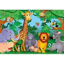 Painel Lona Festa 2,00x1,50m Animais Safari 01 Cor Colorido Foto mini 1