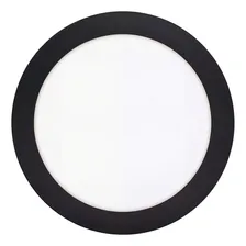 Painel Luminária Plafon 24w Led Embutir Redondo Preto 6k Biv Foto  mini 1