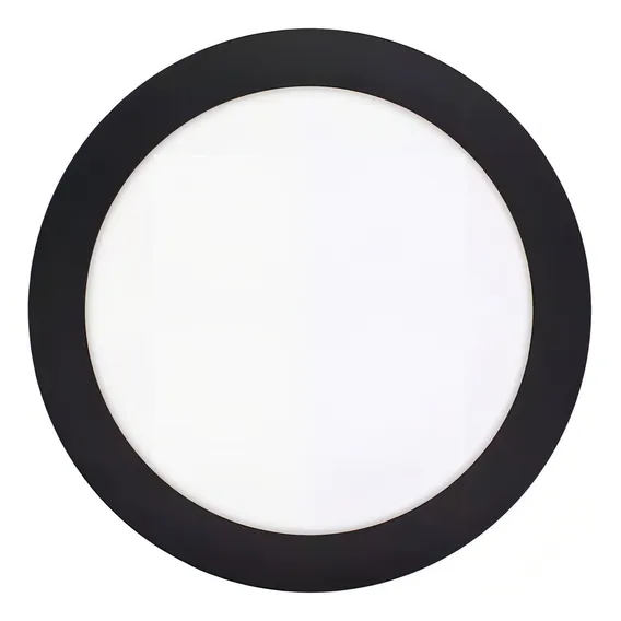 Painel Luminária Plafon 24w Led Embutir Redondo Preto 6k Biv Foto 1