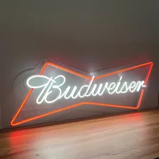 Painel Neon Led Luminária Bar Restaurante Budweiser 88x31cm Foto  mini 1