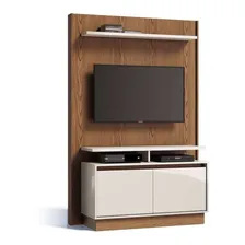 Painel Para Tv 40 Polegadas Fit Freijó Com Off White 122 Cm Cor Marrom Foto  mini 1