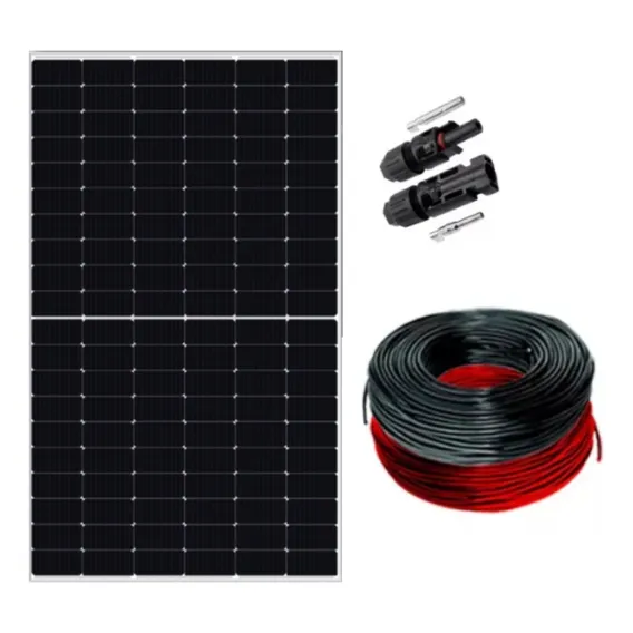 Painel Placa Solar Fotovoltaico 450w Monocristalino Cabos Foto 1