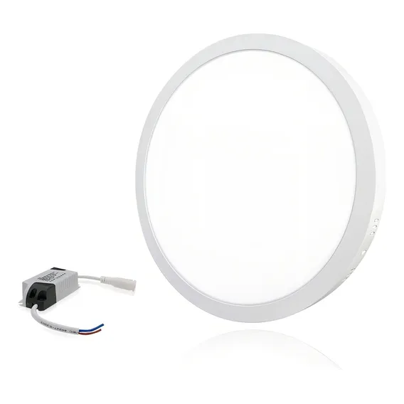 Painel Plafon 25w Led Redondo RY Painel Plafon Sobrepor Branco/Neutro Teto Borda Fino N.f Cor Foto 1