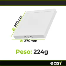 Painel Plafon 25w Quadrado Sobrepor Super Led Luz Forte Cor Branco 110V/220V Foto mini 4