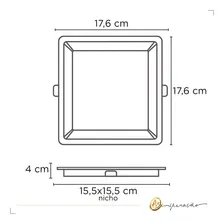 Painel Plafon Embutir Quadrado Recuado Led 12w Bivolt Opus Foto mini 2