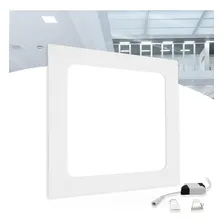 Painel Plafon Led 12w Embutir Quadrado Luminária Slim Frio Estrutura Branco-frio Foto  mini 1