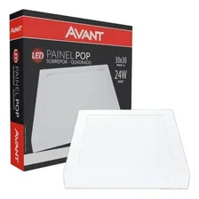 Painel Plafon Led 24w Quadrado Sobrepor Bco Frio 30x30 Avant Foto mini 1