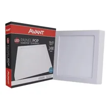 Painel Plafon Led 24w Quadrado Sobrepor Bco Frio 30x30 Avant Foto mini 2