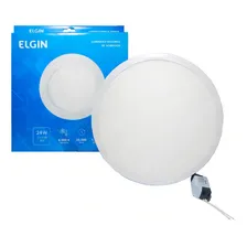 Painel Plafon Led Sobrepor Redonda 24w Branco Frio Elgin 110V/220V Foto mini  2