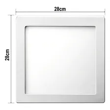 Painel Plafon Luminária Led Sobrepor 25w Quadrado Branc Frio Cor Branco Foto mini 2