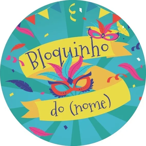 Painel Redondo De Carnaval Bloquinho Personalizado Com Nome Foto 1