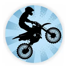 Painel Redondo Festa Aventura Motocross Azul - 150x150cm Foto  mini 1