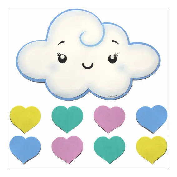 Painel Relevo Para Decoração Festa Chuva De Amor Nuvem Azul Foto 1