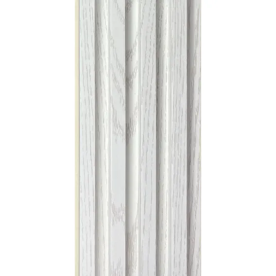 Painel Ripado Wpc Interno Wave Branco 2,90m X 16cm (0,46m²) Painel Interno Foto 1