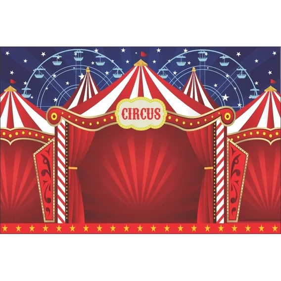 Painel Sublimado Circo Roda Gigante - 4,00x2,50cm Cor Colorido Foto 1