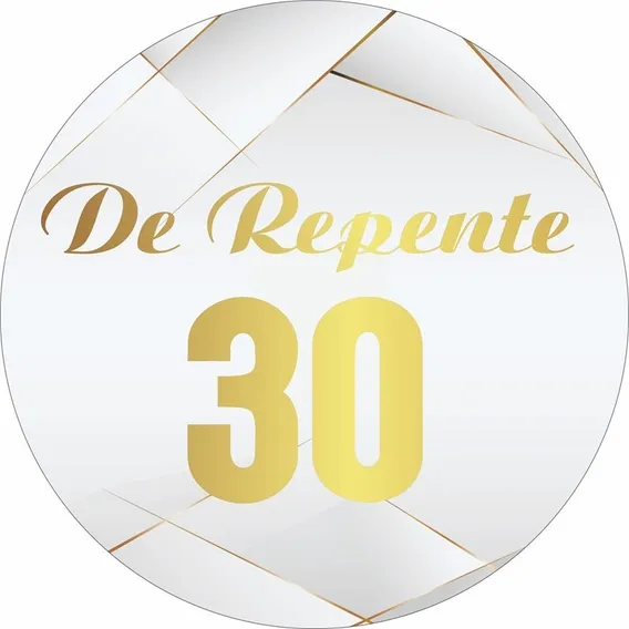 Painel Tecido Redondo De Repente 30 Dourado - 150x150 Foto 1